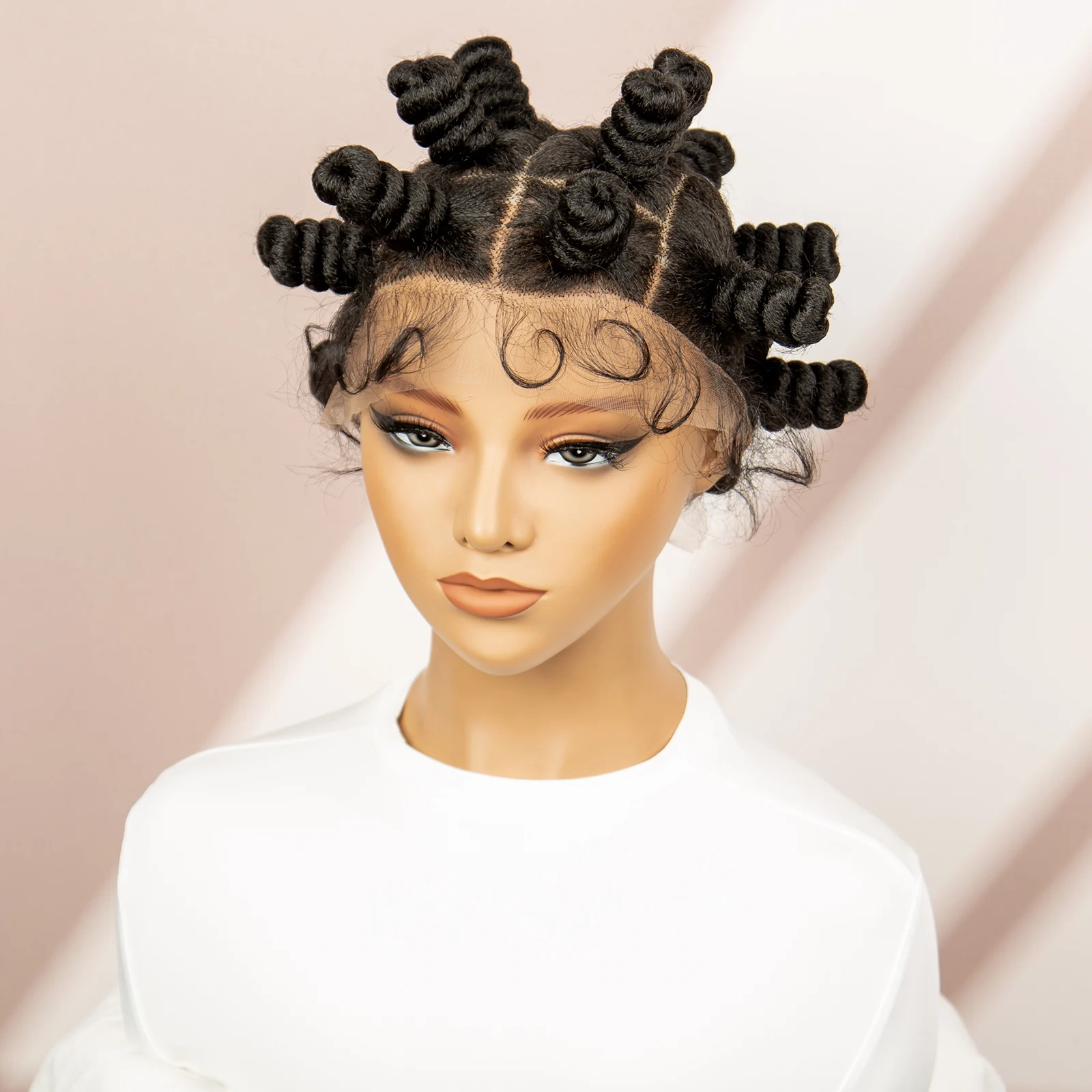 Full Lace Braids Wigs Synthetic Lace Front Braided Wigs Bantu Braiding Wigs with Baby Hair Lace Wigs Short Knotless Wigs