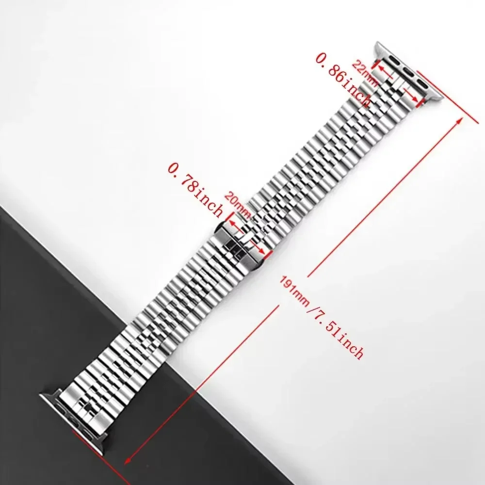 Cinturino da uomo in acciaio inossidabile per Apple Watch Ultra 2 49mm 10 42/46mm Bracciale a fascia Correa per iWatch Serise9 8 7 6 SE 5 44mm 41mm