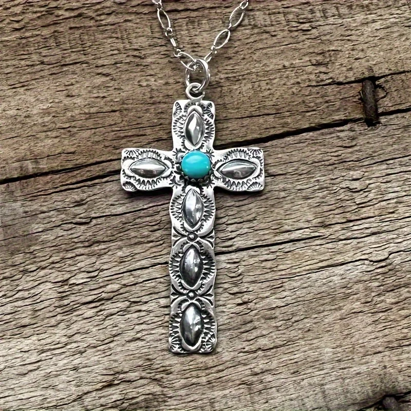 1pc/Boho style cross pendant necklace, retro design, universal necklace for men and women