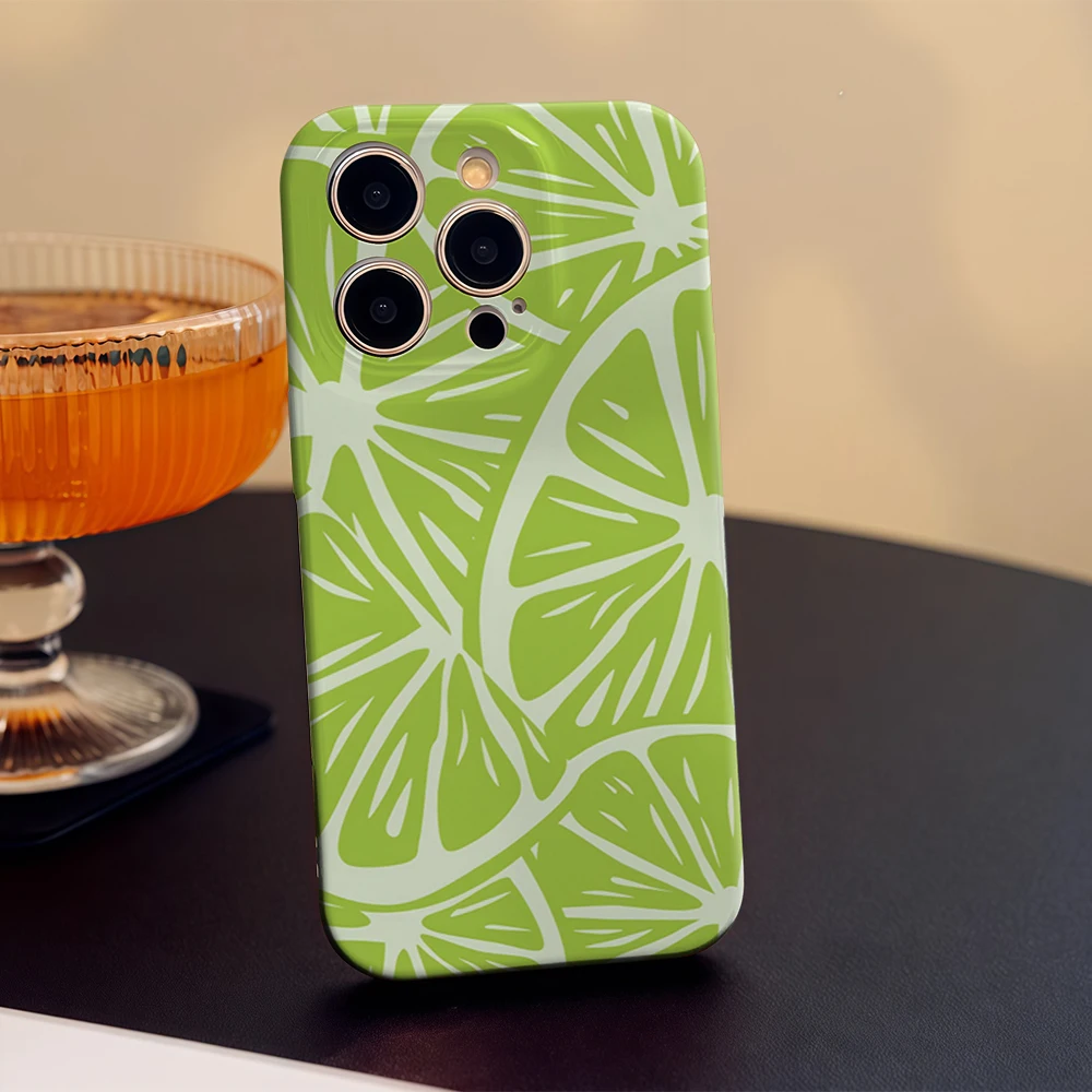 Чехол для телефона Lime Slices IPhone 17 Must-Haves для iPhone 17, 16, 15, 14, 13, жесткий однослойный прочный чехол HD