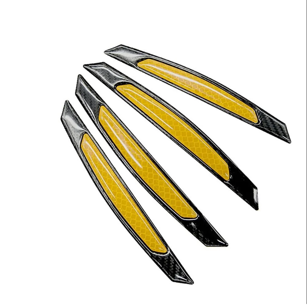 Stickers Carbon Fiber Safety Bumper Anti-collision Mark Automotive Safety Warning Stickers Reflective Strip Side Stickers