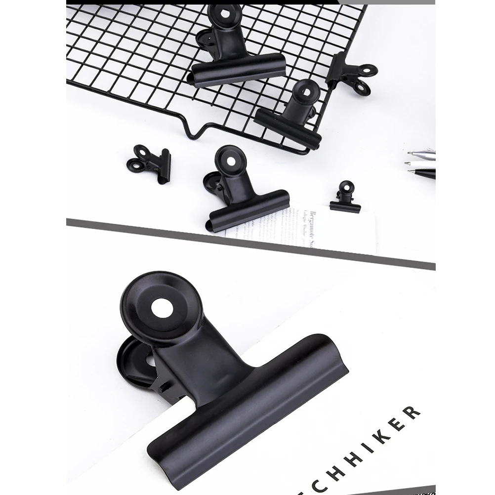 

Organizer Bill Folder Pin Clips Iron Ticket Holder Paper Black Metal Nail Clamps Office