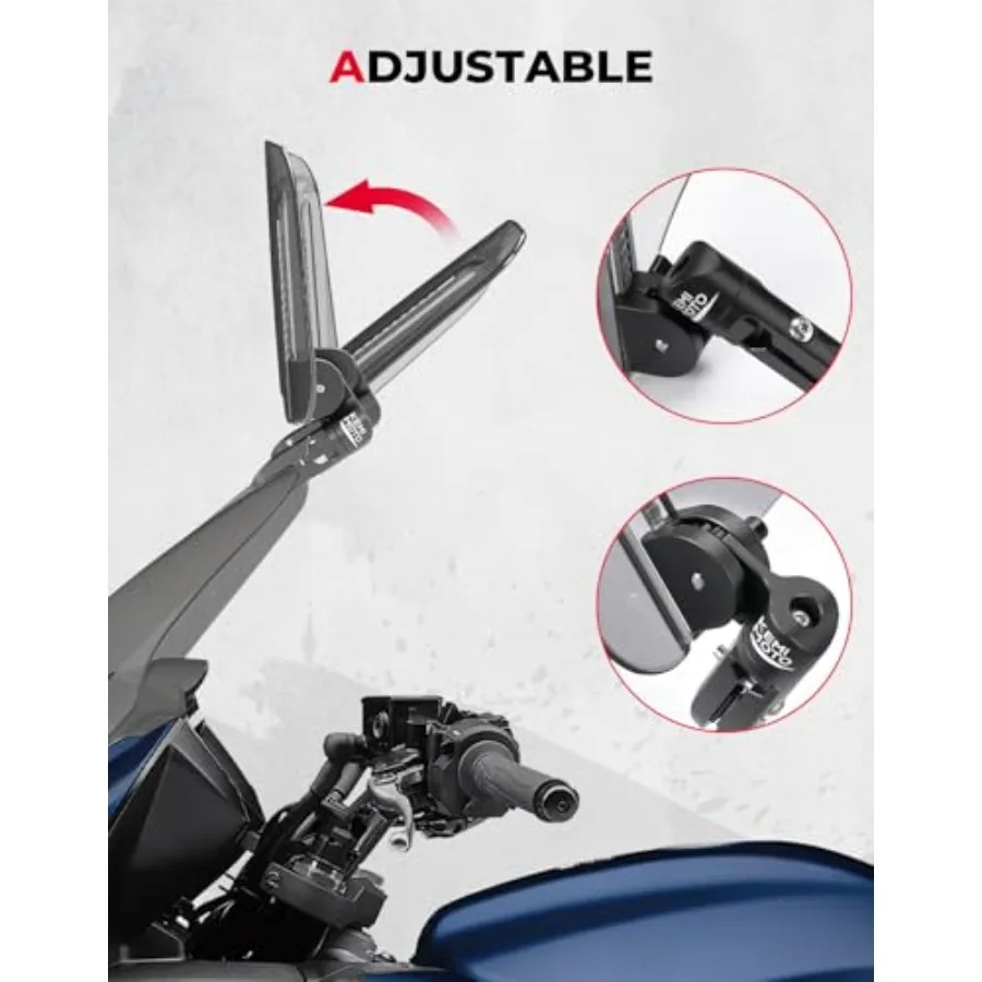 مشابك تمديد الزجاج الأمامي للدراجات النارية قابلة للتعديل مع سبويلر مرتفع من معدن الألومنيوم المحدث لتعزيز الهوائية #3