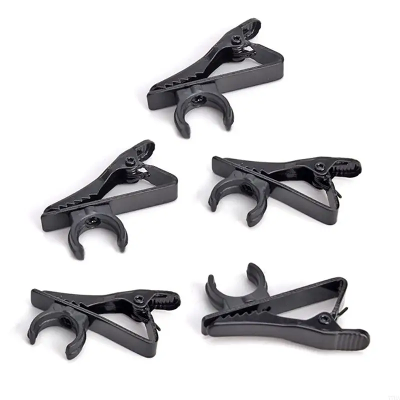 

77HA 5pcs Portable Lapel Microphone Clip Lavalier Mic Clips Microphone Accessories