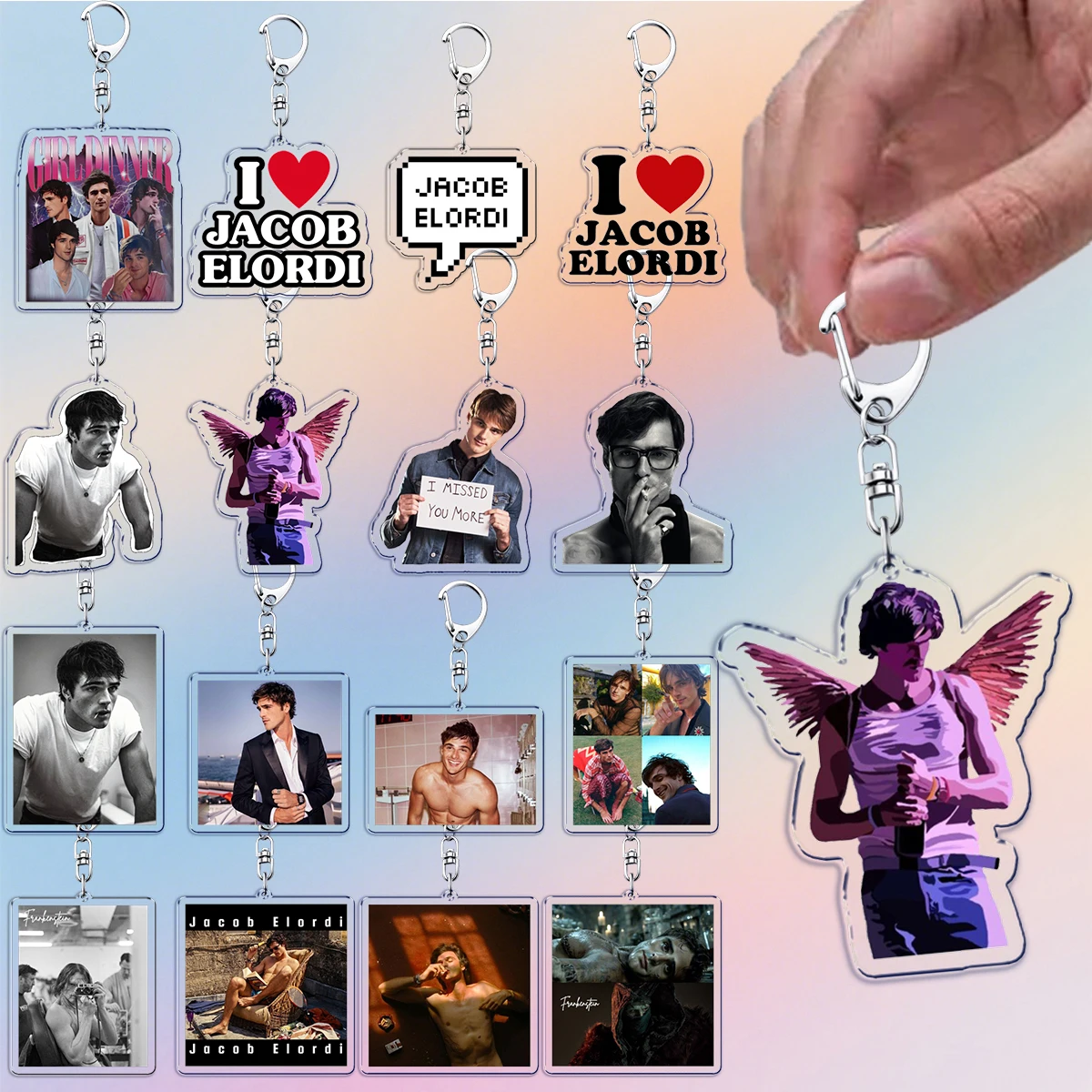 LLavero de amante de Jacob Elordi a la moda para bolso, accesorios para coche, llaveros para amantes de las quemaduras saladas, llaveros para seguidores, regalos