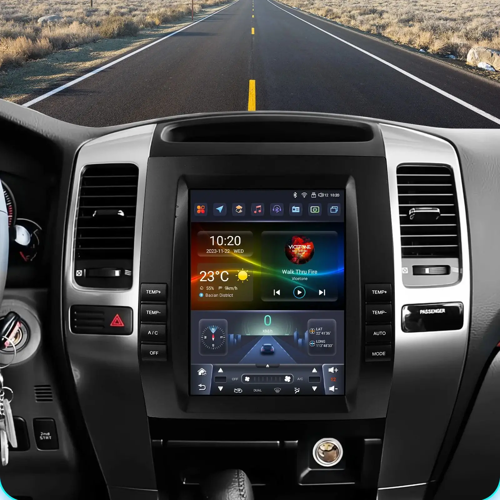 

9.7inch Vertical Screen Car Radio for Toyota Land Cruiser Prado 120 Lexus GX470 2002-2009 Wireless CarPlay Android Auto stereo