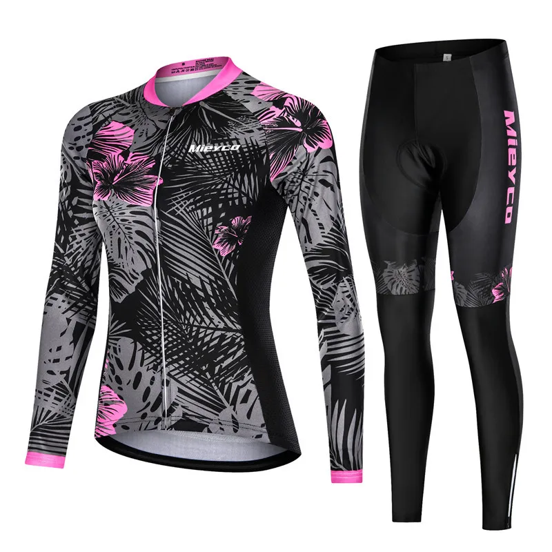 2023 Cycling Jersey Set Women's Outfit Long Sleeve Spring Mtb Bicycle Clothing 5D Gel Pad Pants Bike Sportswear Roupas Femininas