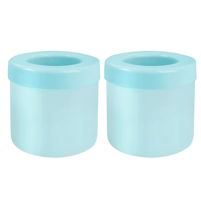 

2PCS Cylinder Silicone Ice Cube Mold, 3D Ice Cubes Maker, Decompress Ice Lattice, Press-Type Easy-Release Ice Cup