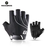 Guantes de ciclismo ROCKBROS para hombre y mujer, guantes deportivos para bicicleta de montaña y carretera, medio dedo completo, transpirables, antideslizantes, a prueba de golpes