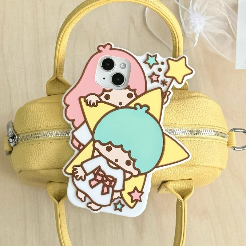 

Cartoon Little Twin Stars Gemini Phone Case for iPhone 11 12 13 14 15 16 Pro Max 14pro 15pro Cute Soft silicone Cover Coque