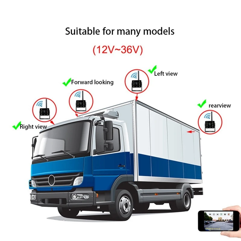 Wireless WIFI Reversing Rear View Camera Truck Trailer Truck RV Camper Shockproof Waterproof Car Reversing Image System