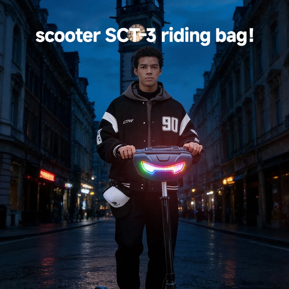 LED Smart Display Chest Bag Scooter Storage Bag Bike Handlebar Bag Pixel Display For E-Bike Scooter Outdoor Accessories