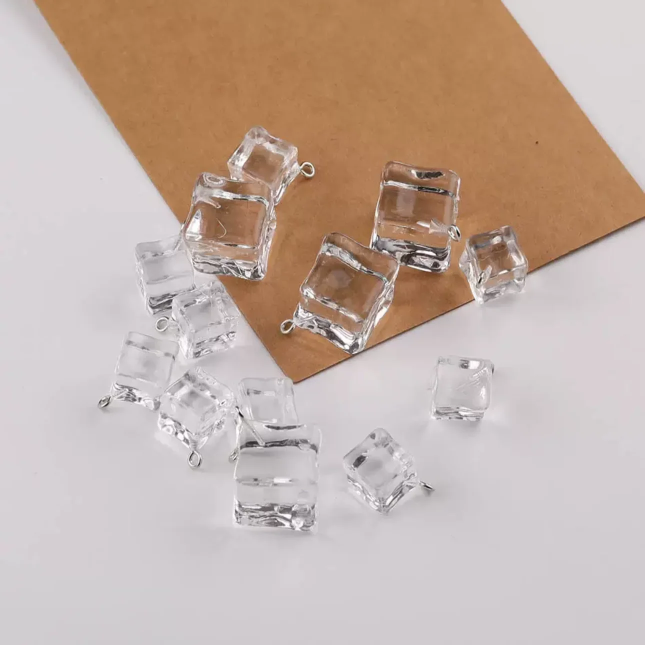 10PCS Simulated 3D Ice Cube Acrylic Ornament, DIY Handmade Photography Props, Decoration Materials, Jewelry Accessories