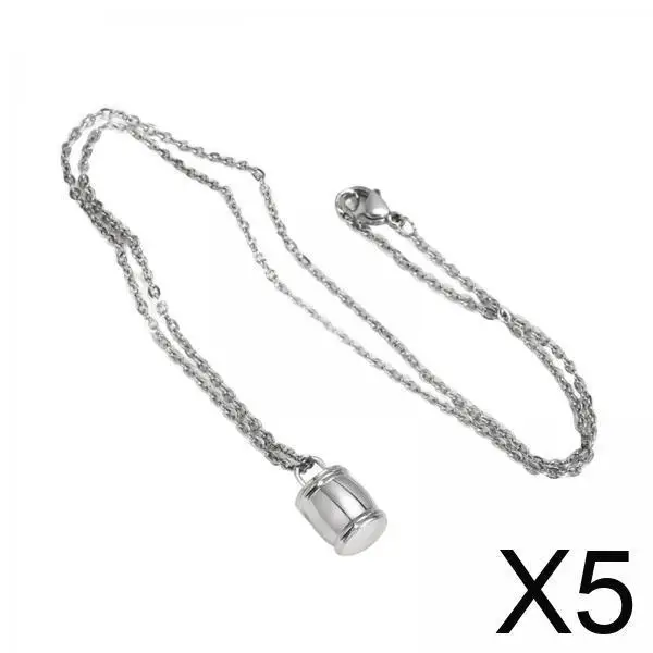 

Stainless Steel Cylinder Pendant Necklace Keepsake Urn Jewelry Memorial Silver Accessory for Ashes Perfume Pet Women Men