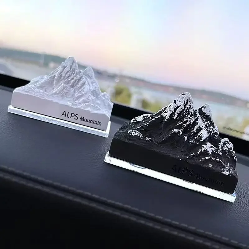 Alpine car ornaments Car accessories Luminous snow mountain mineral stone aromatherapy perfume