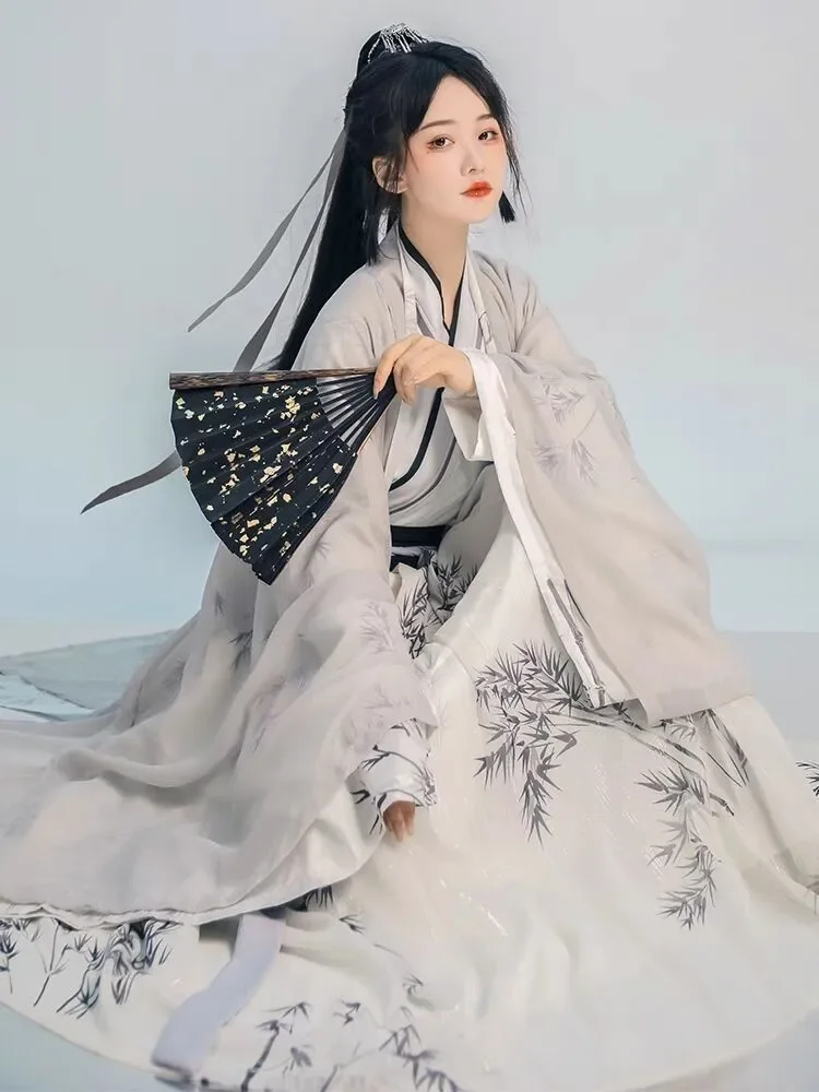 بدلة أسرة هانفو الأصلية للنساء ، ياقة تسليم ، خصر كامل ، ملابس تقليدية صينية قديمة ، طقم من 3 قطع