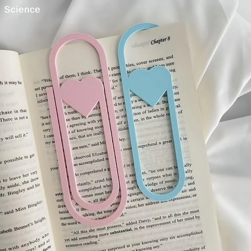 Stationery Binder Clips Creative Paper Clip Bookmark Love Heart Unique Oversized Paper Clip Plastic Page Holder Student