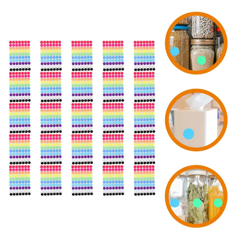 

25 листов цветных круглых наклеек, самоклеящиеся этикетки-точки для контейнеров, рисунков, классификации предметов, цветные кодированные этикетки-наклейки