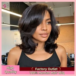 Short Bob Wig 13x4 Transparent Lace Frontal Human Hair Wigs Body Wave Brazilian Human Hair 13x4 HD Lace Front Wig Pre Plucked