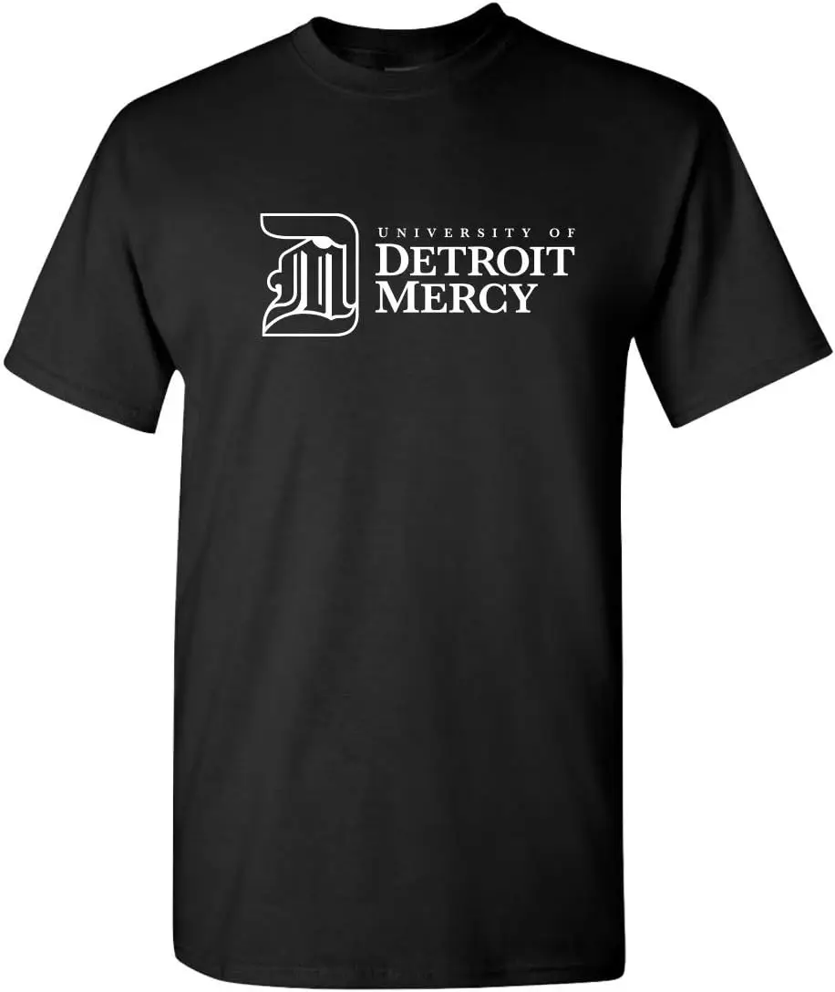 CreateMyTee | Detroit Mercy DM Text One Color T-Shirt |