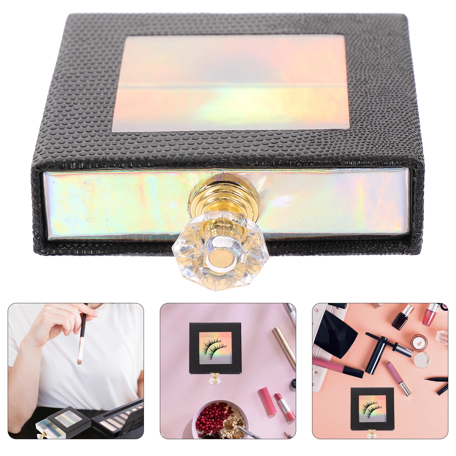 

Eyelash Packaging Box False Eyelash Storage Case Square Drawer Black Cardboard Lash ganizer Makeup Gift Protect lashes Long