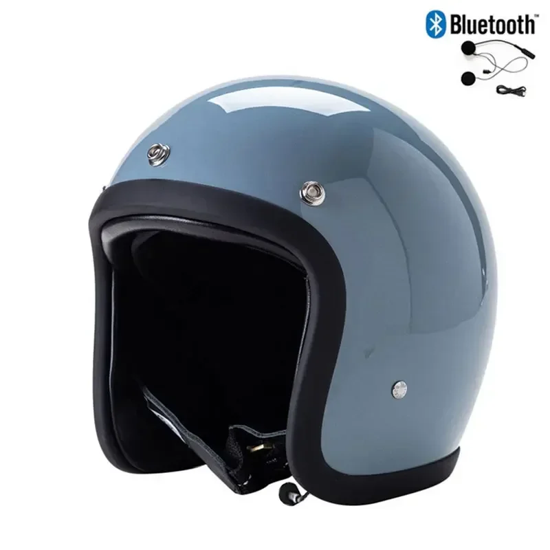 

Vintage 3/4 Open Face Bluetooth Motorcycle Helmet T&COCASCOS Lightweight Adult Vantage Jet Helmet DOT ECE Approved Fiberglass