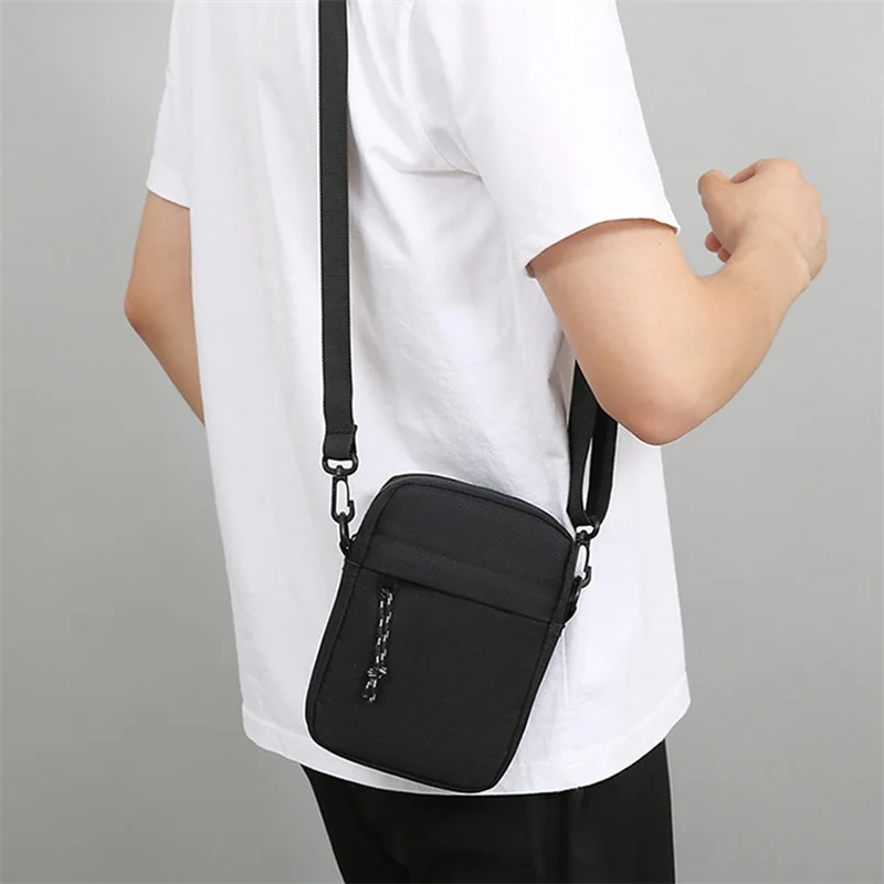 Bags For Men Casual Canvas Small Zipper Crossbody Pouch Simple Small Crossbody Shoulder Bag Mini Men Phone Bag NEW