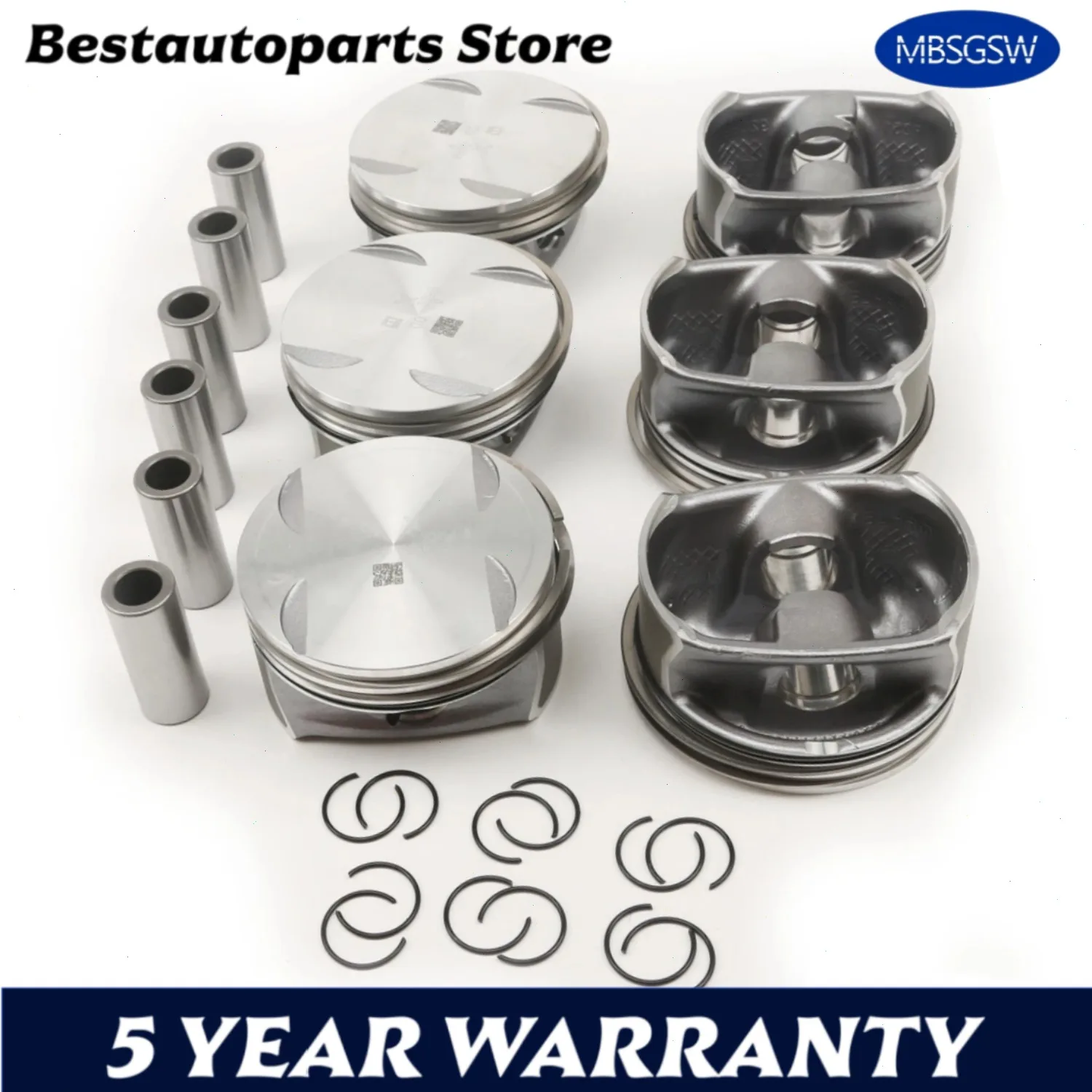 6Pcs Piston and Ring Sets 2720308917 FIt For Mercedes C350 C350 E350 M272 3.5 A2720308917