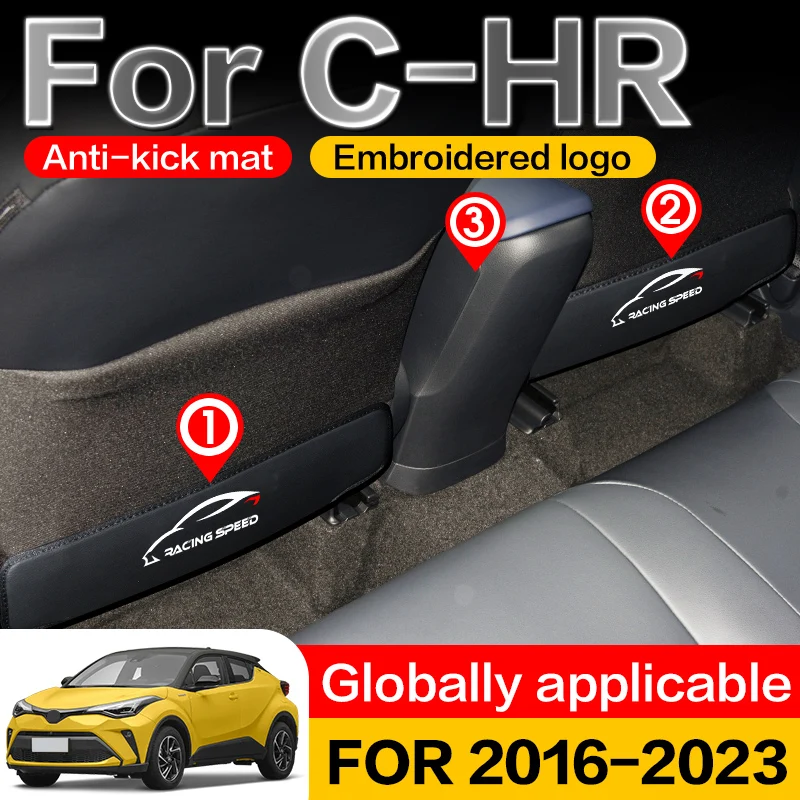 Almohadilla antisuciedad para asiento interior de coche, accesorio de fibra de carbono para Toyota C-HR, 1719, 22, 23