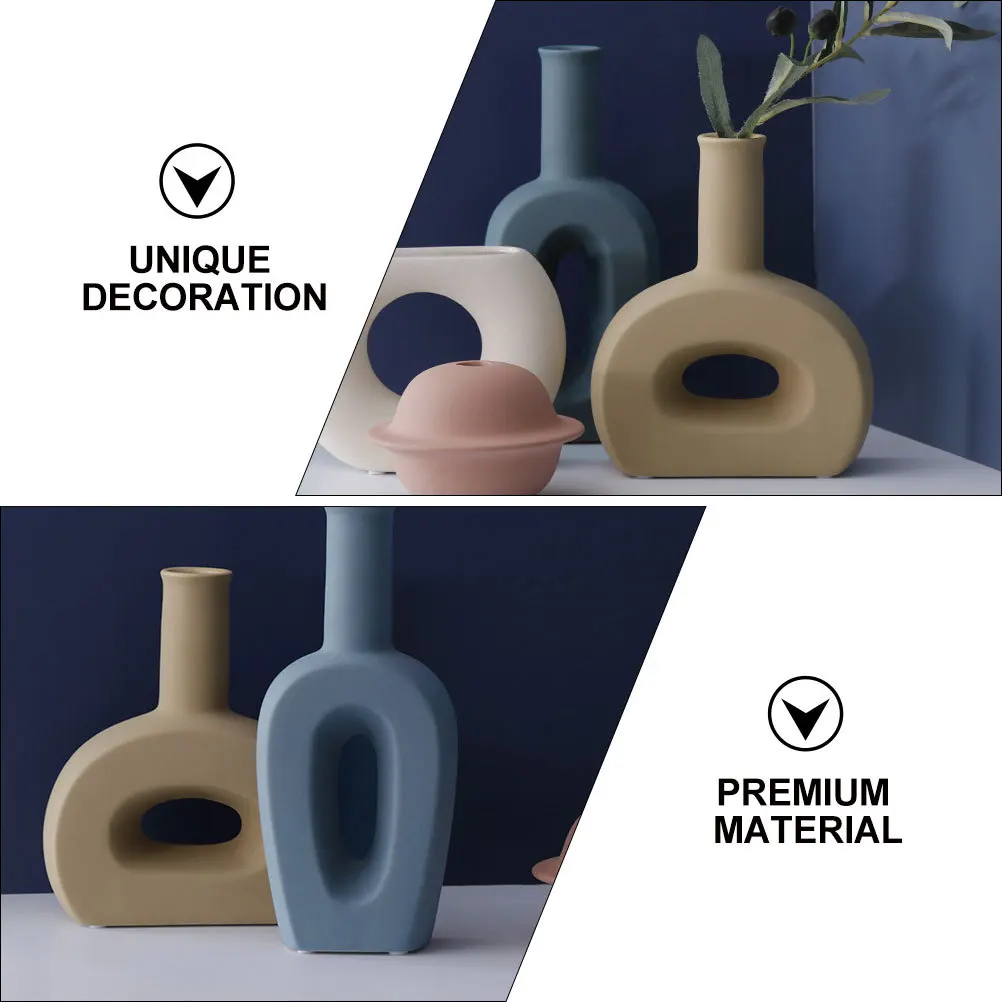 

1Pcs Ceramic Flower Vase Simple Frosted Planter for Home Office Bedroom Decoration Modern Household Flower Holder