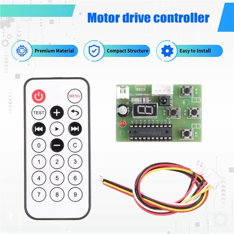 SHGO 4V-6V Inlet Motor Drive Controller 5V Stepper Motor Driver with Remote Control Digital Display for DIY Projects