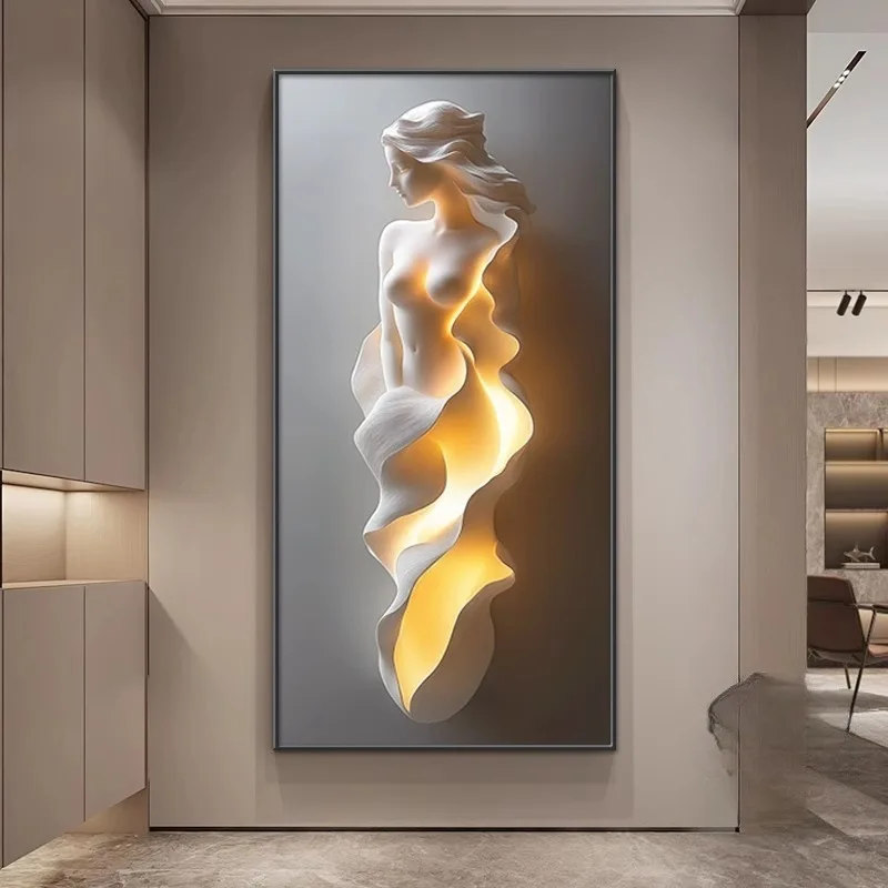 DSA Modern Light Luxury Entrance Hall Decorative Painting, Simple Abstract Corridor Corridor Hanging Art
