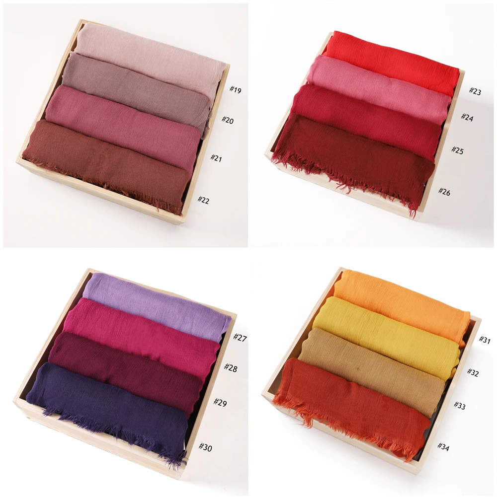 جديد 100% رايون الحجاب وشاح المرأة شالات إسلامية التجعيد الحجاب يلتف فام Musulman Headbands العمائم الإسلامية باندانا Bufandas