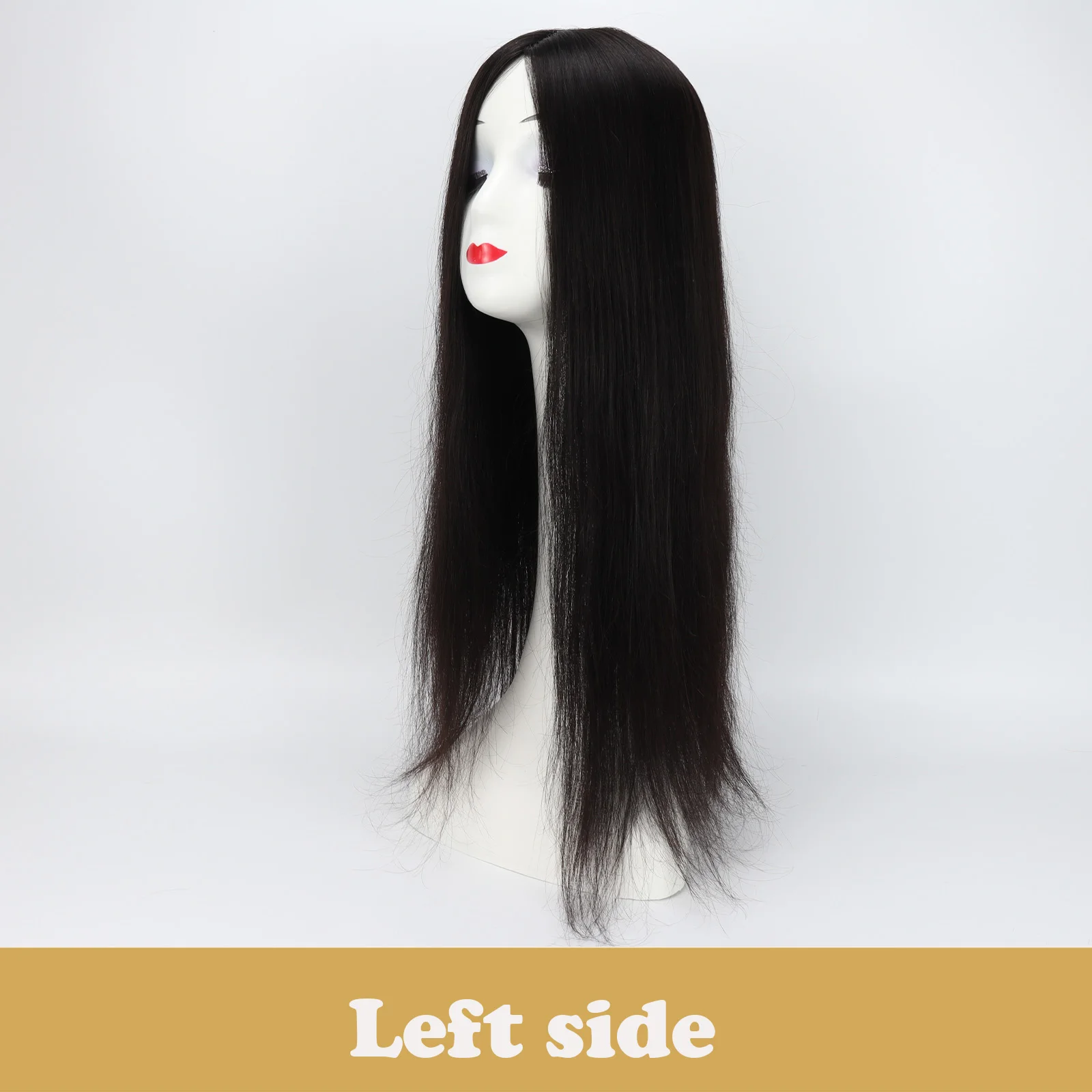 150% Density Straight Natural Real Human Hair 15x16cm Silk Base Topper Black Remy Hair Piece Extensions Hair Loss