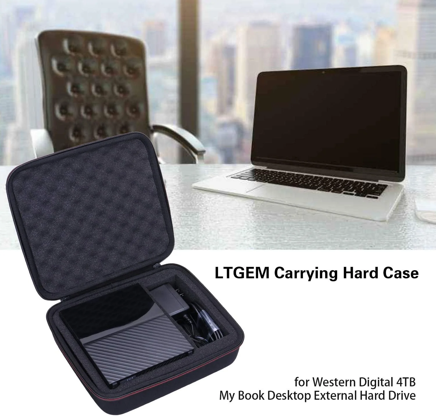 XANAD EVA Hard Case for WD 3TB,10TB My Book Elements Desktop External Hard Drive - Travel Protective Carrying Storage Bag (Black