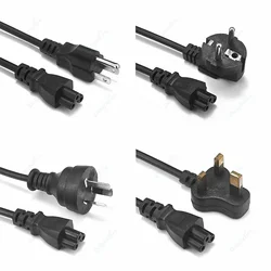 EU Plug Power Supply Cord IEC C5 1.2m 3 Prong USA UK AU Power Extension Cable For HP Dell Lenovo Sony LG Computer Drone Battery