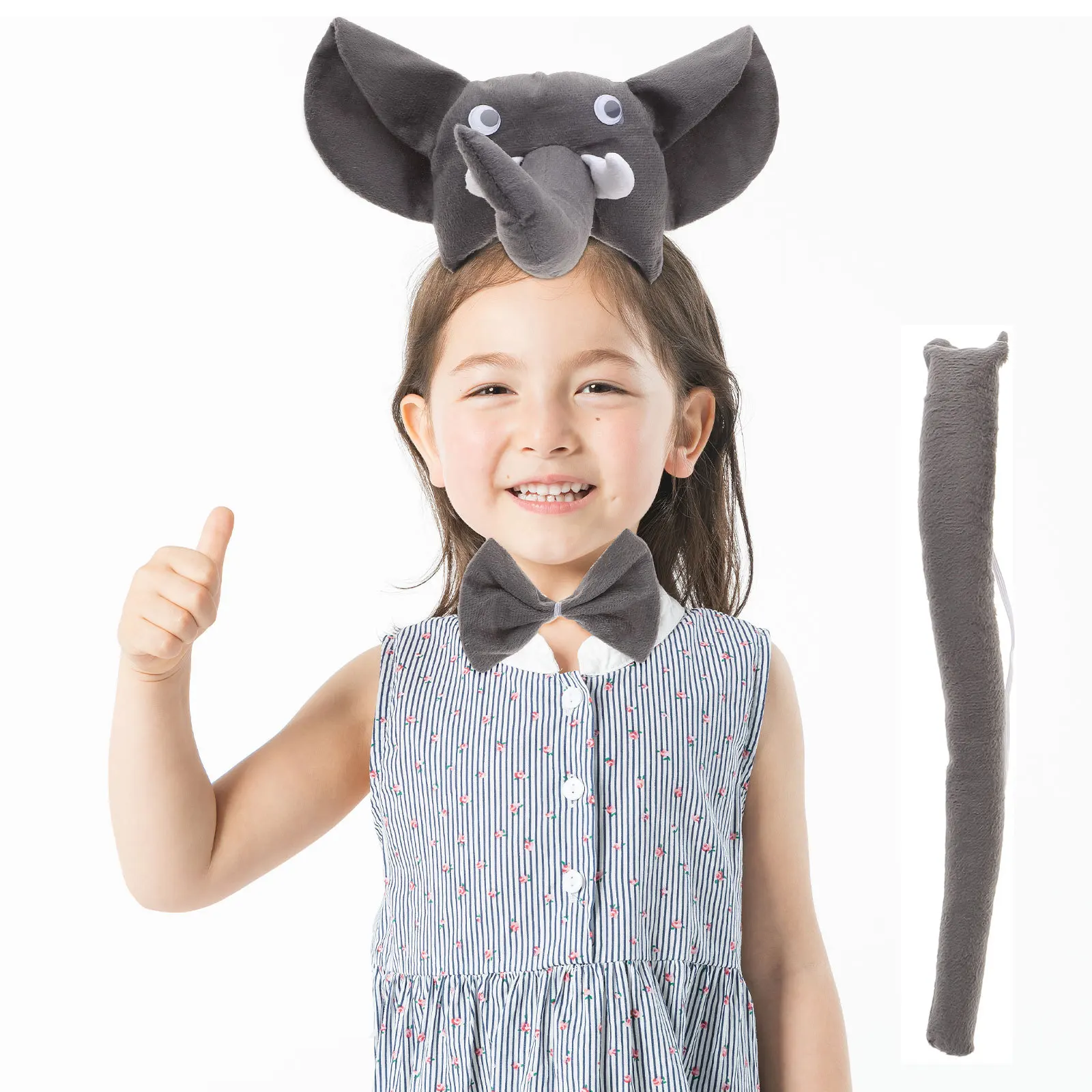 

1 комплект, 1 комплект, повязка на голову с ушками слона, галстук-бабочка на хвост для детей, костюм, карнавал, вечеринка, фестиваль, декор, аксессуары, реквизит для косплея с животными