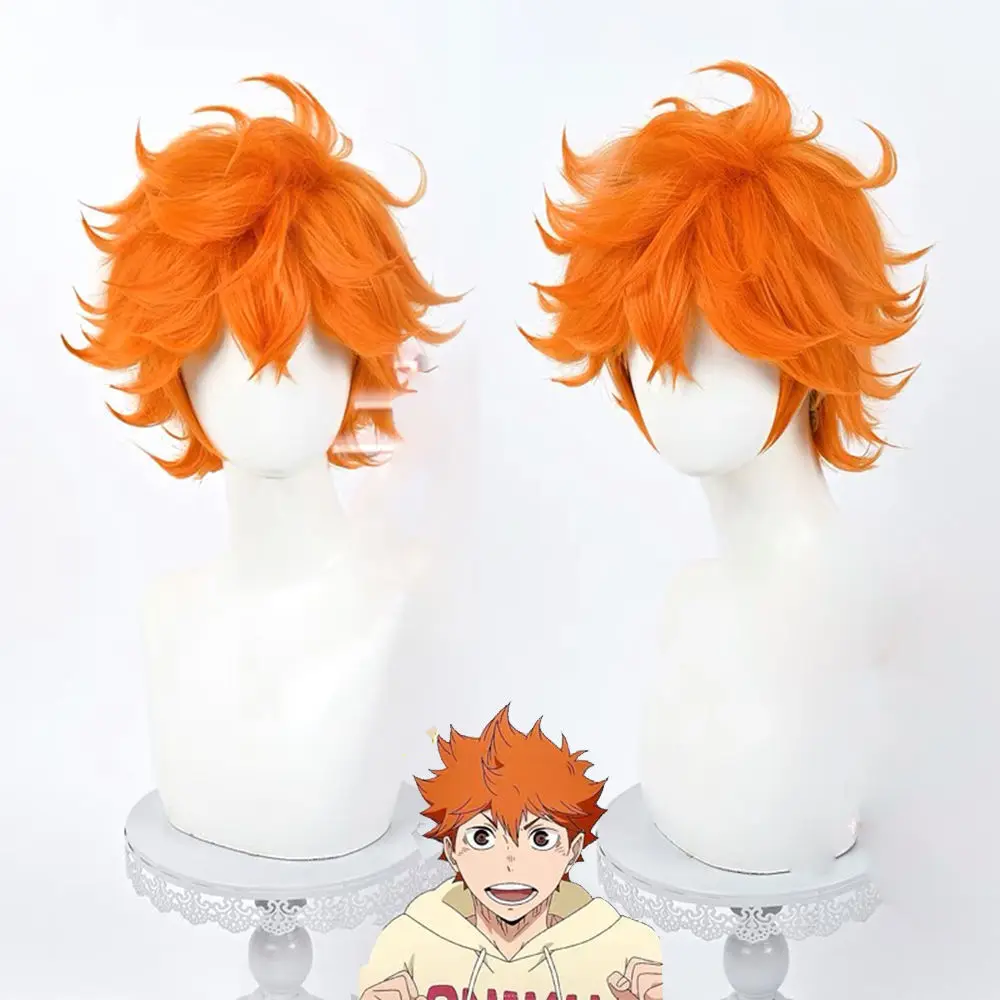 

Волейбольный парик для мальчиков Hinata Shoyo, короткие волосы с откидной крышкой, высокотемпературный шелк