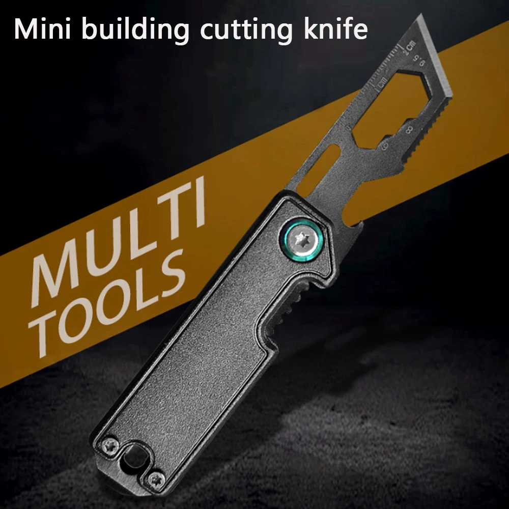 Mini Folding EDC Multi‑Tool Portable Utility Cutting Tool With Ruler Wrench Saw Teeth For DIY Household Outdoor Daily Work