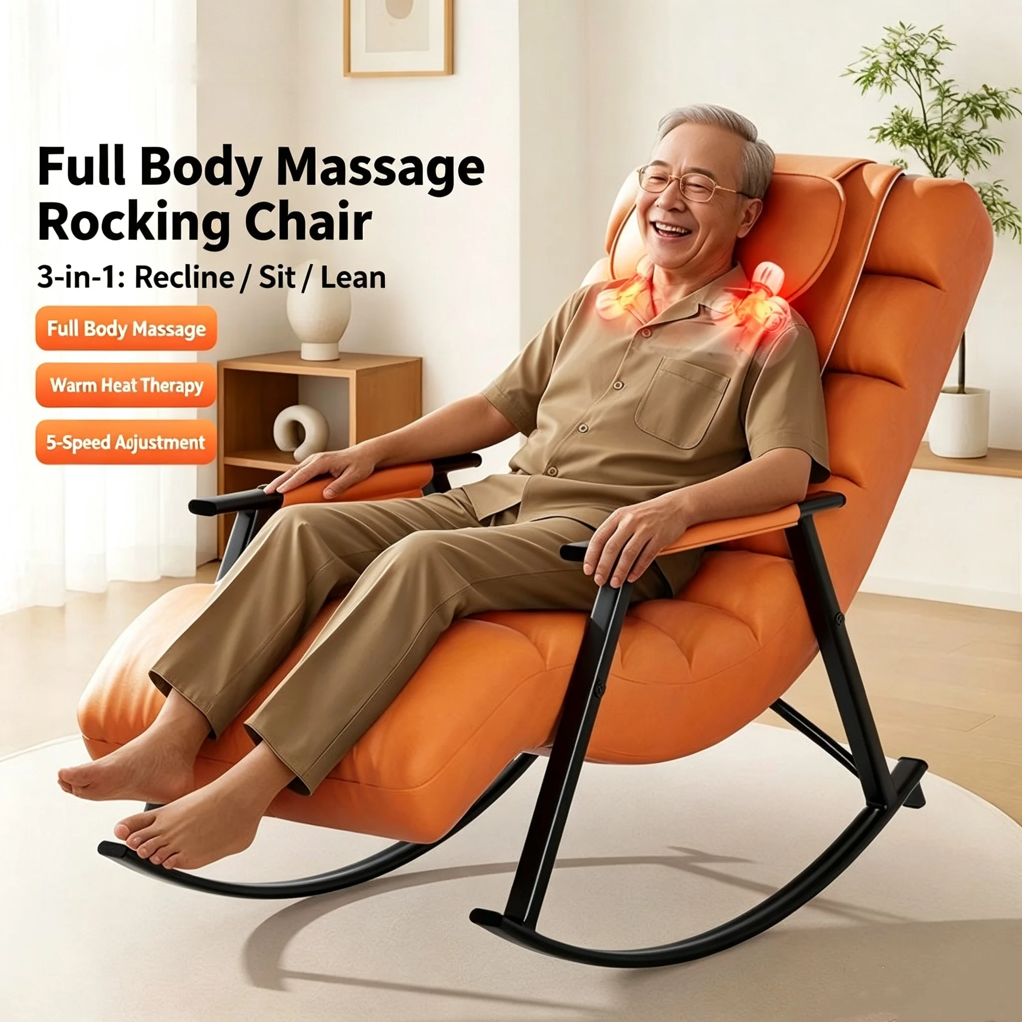 Multifunctional Full Body Massage Chair, Small Home Use Lazy Sofa Rocking Chair, Smart Leisure Chair