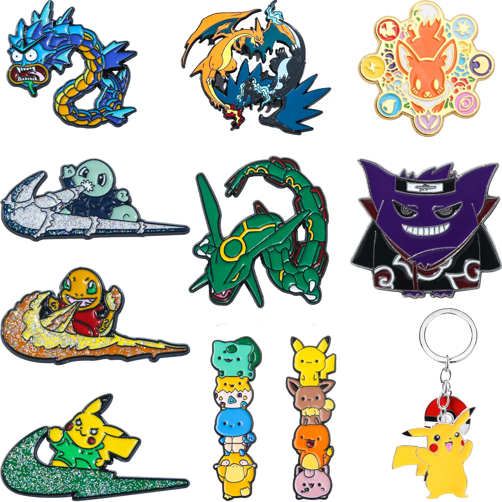 Anime Pokémon Brooch Pikachu Squirtle Gengar Metal Badge Cute Clothing Women's Pin Enamel Backpack Fashion Jewelry Gift
