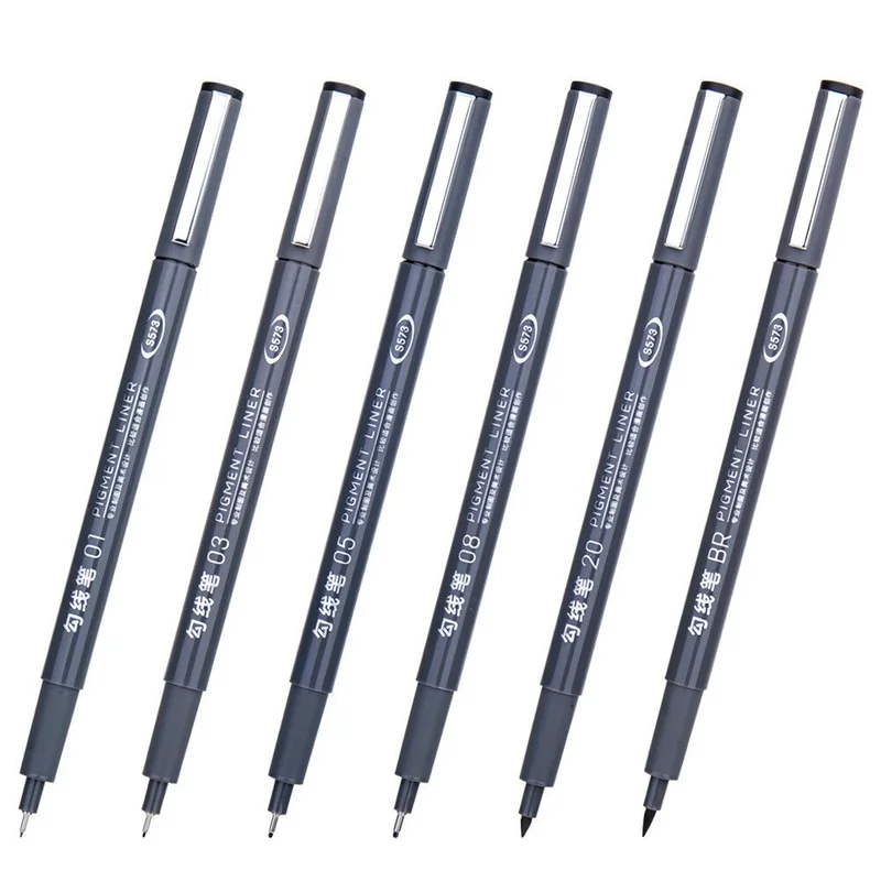 6 Pcs Hook Line Pen Set Fine Hand Painted Thin Paint Brush Art Student Supplies Waterproof Comic Line Tool