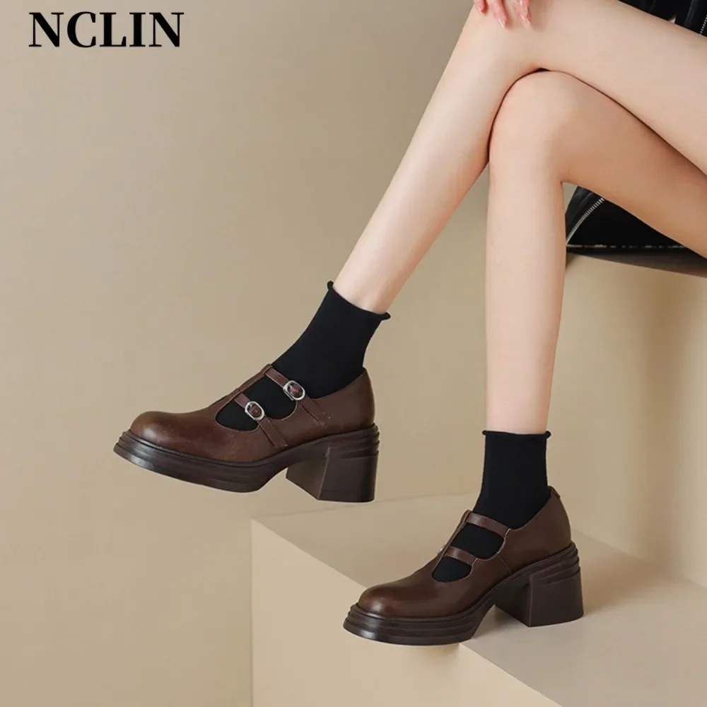 

Women Mary Jane Shoes Vintage Girls Platform Pumps High Heels Platform Lolita Shoes Japanese Style College Sweet Student Shoes