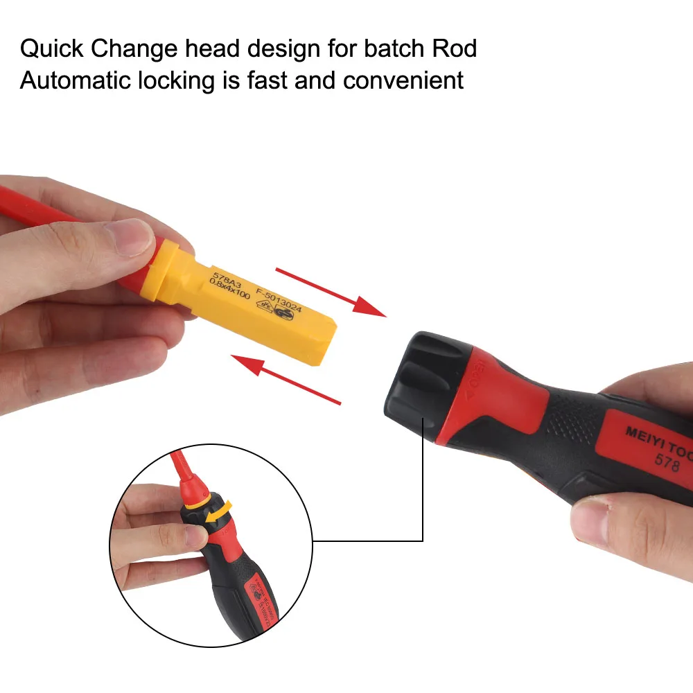 7개입 1000V 절연 드라이버 세트 평면 및 필립스 드라이버 자석 손잡이 탈착식 오토바이 자동차 제거 도구