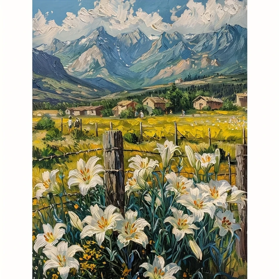 Acrylic Paint By Numbers Stunning Countryside Painting By Numbers on Canvas Coloring By Number for Adults Paint Digital Art
