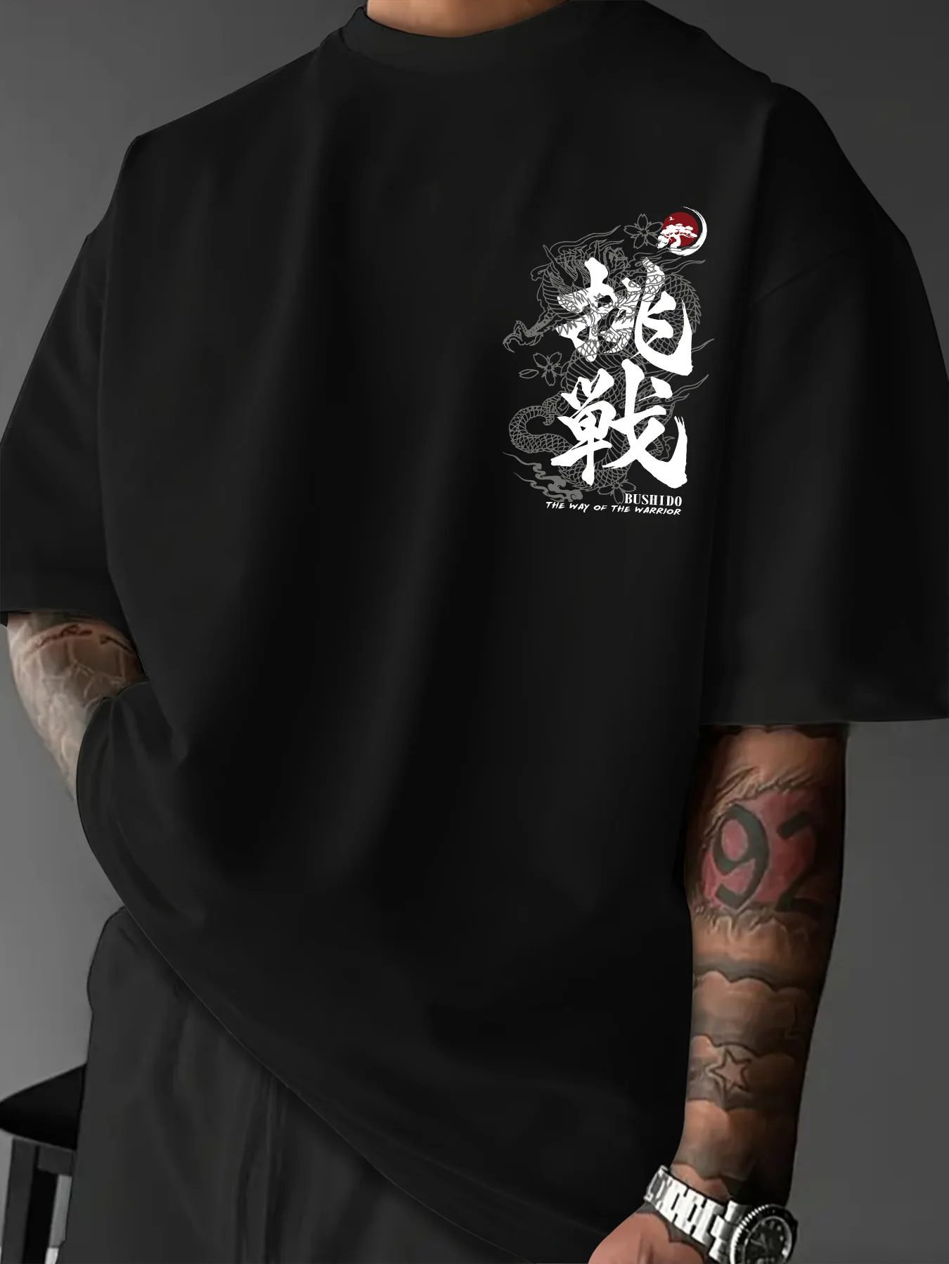 100% Cotton Men's T-shirt Street Style Short-sleeved Top with Dragon Pattern Print Suitable Summer Daily Commuting Casual Wear image 4
