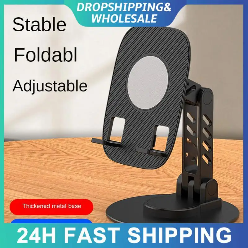 Bracket The Lazy Live Streaming Portable Support 360° Household One-piece Fold Video Biaxial To Rotate Thicken Strong Load Base