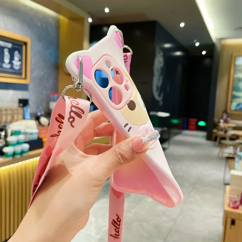 Cute Rilakkuma Bear For Honor 200 300 400 500 600 Lite Pro X6A X7C X8A X9B X8B X8C X9A X7A X7B Crossbody Rope Lanyard Phone Case view 2