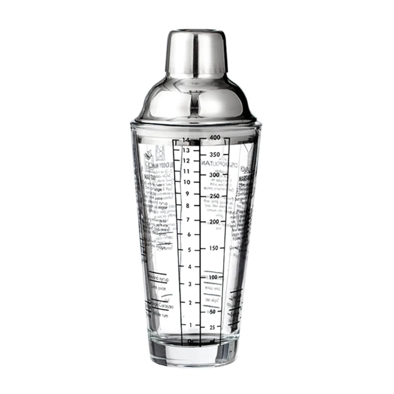 Cocktail Mixing Glass with Clear Scale Marking Professional Drink Shaker 400ml Beverage Mixer Barwares Essential Dropship