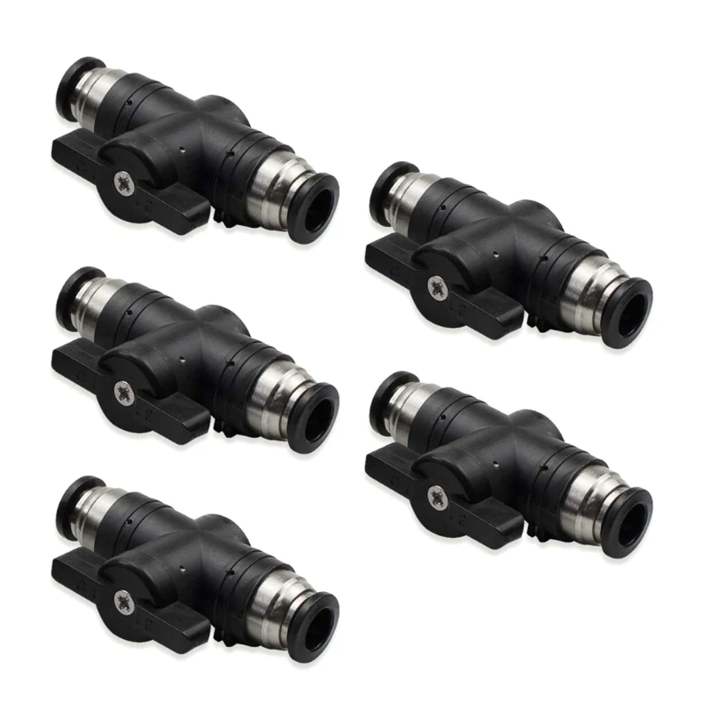 

5pcs Pneumatic Balls Valves Quick Joint Connector Hand Valves BUC Air Flows Control Valves Push to Connects Fitting